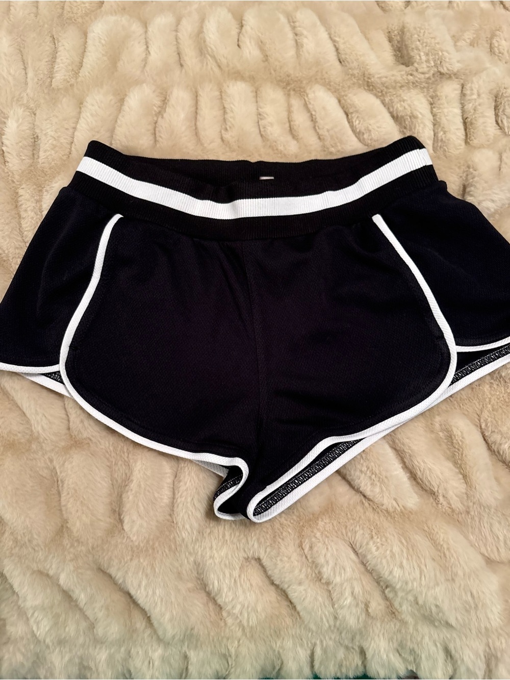 Free People Black Athletic Shorts with White Trim
